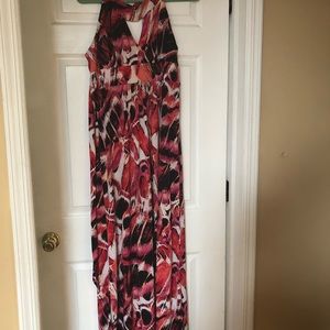 Multi color red & black maxi dress
